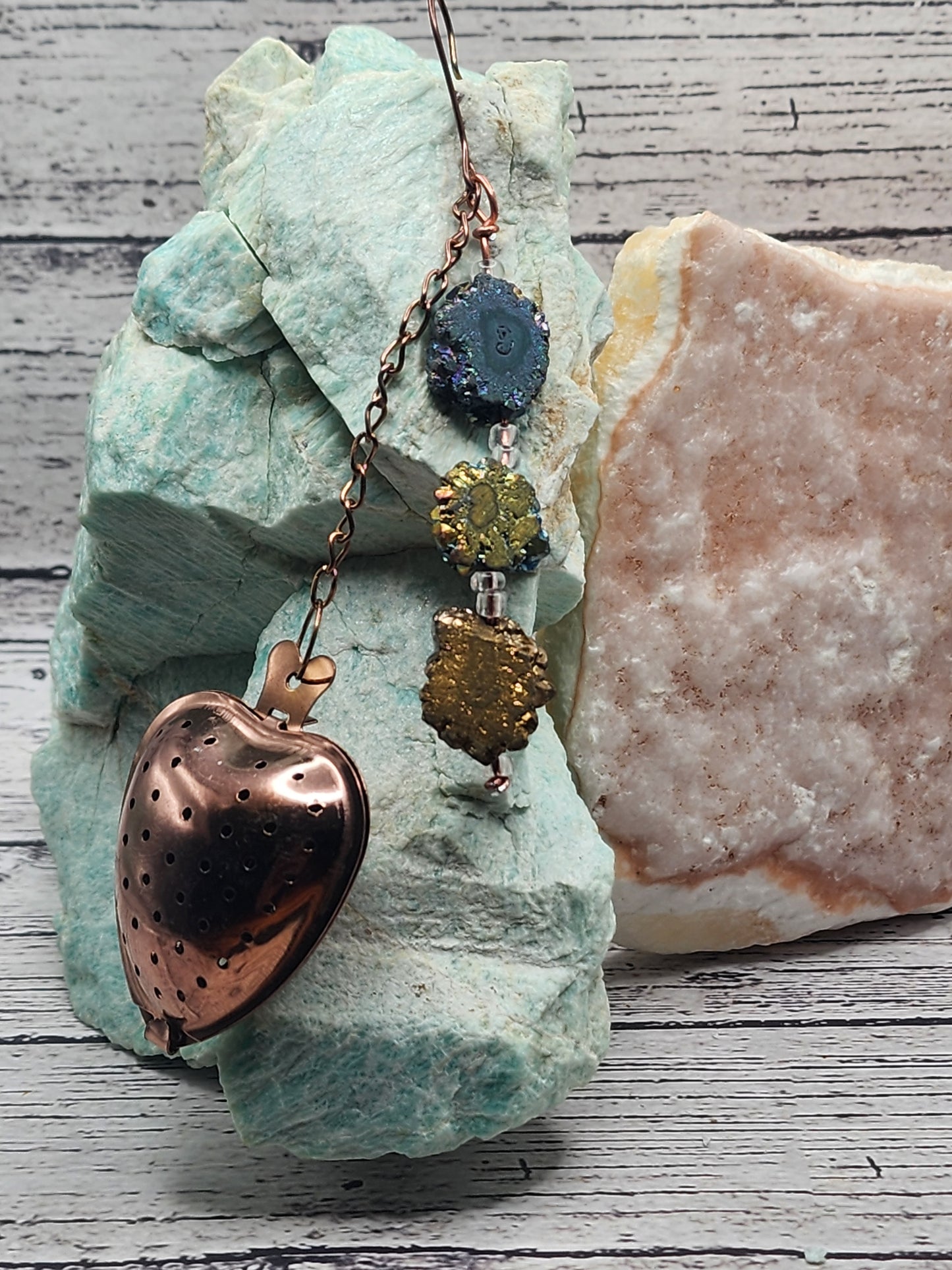 Rose Gold Rock Crystal Tea Infuser
