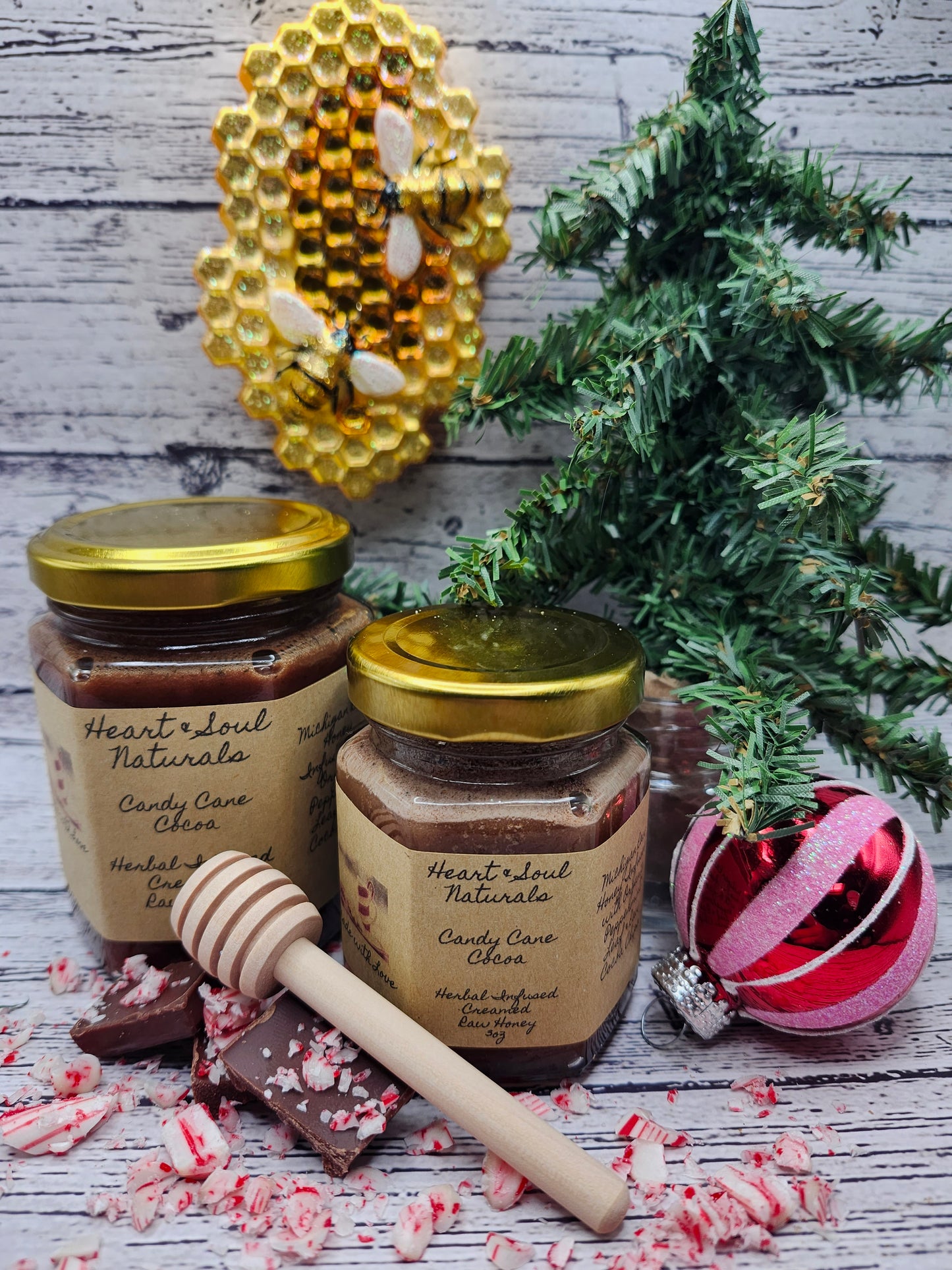 Candy Cane Cocoa Infused Raw Honey