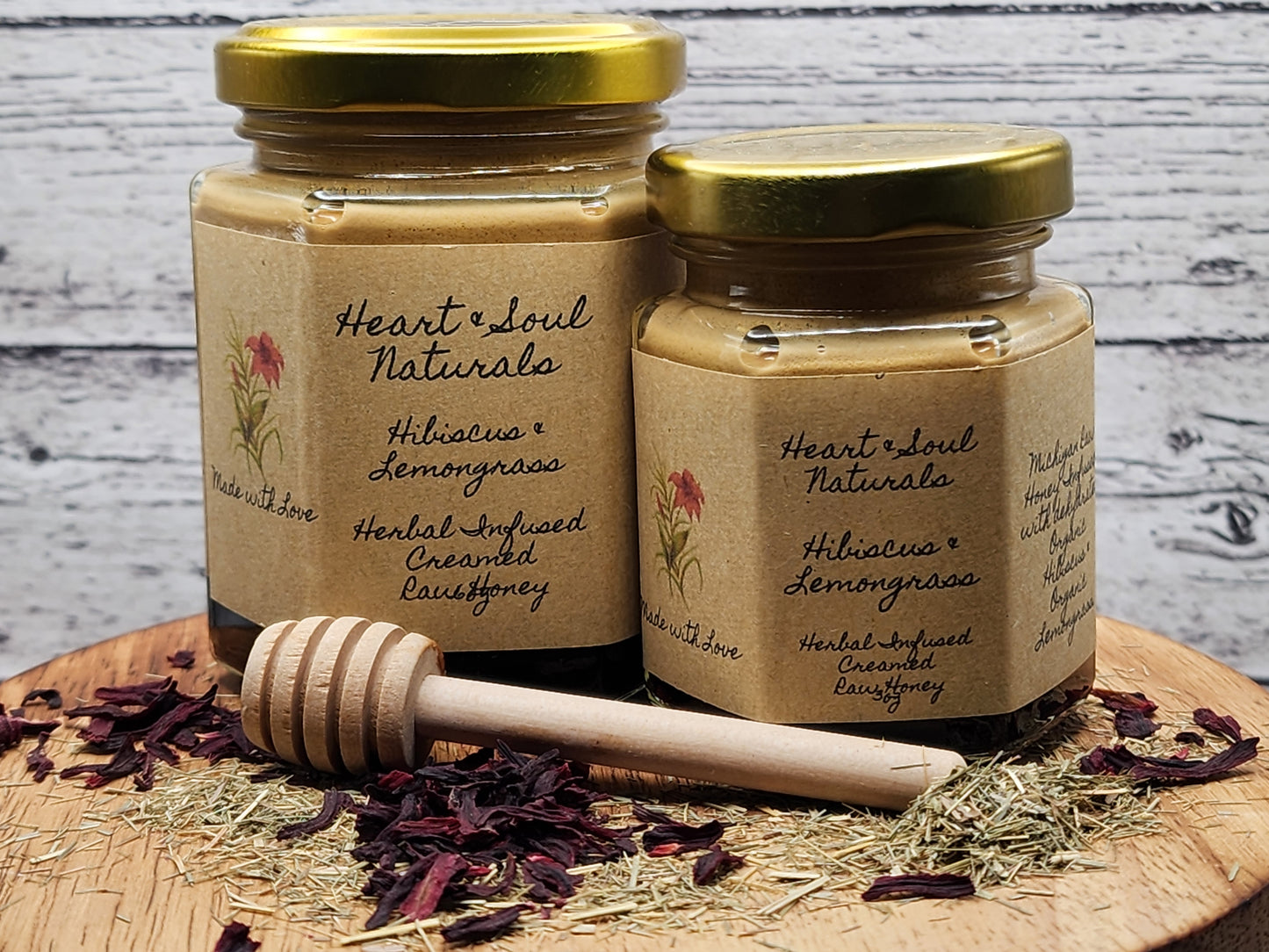 Hibiscus and Lemongrass Infused & Creamed Raw Honey