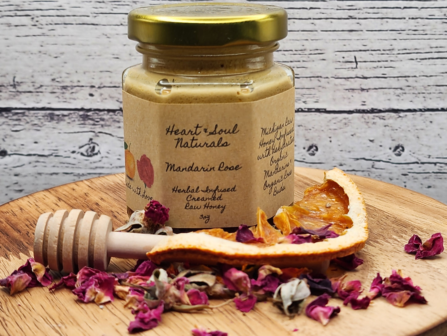 Mandarin Rose Infused & Creamed Raw Honey