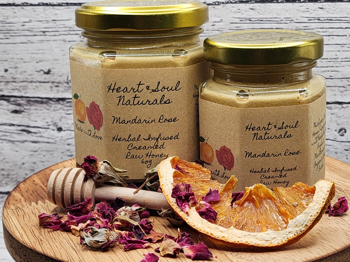 Mandarin Rose Infused & Creamed Raw Honey