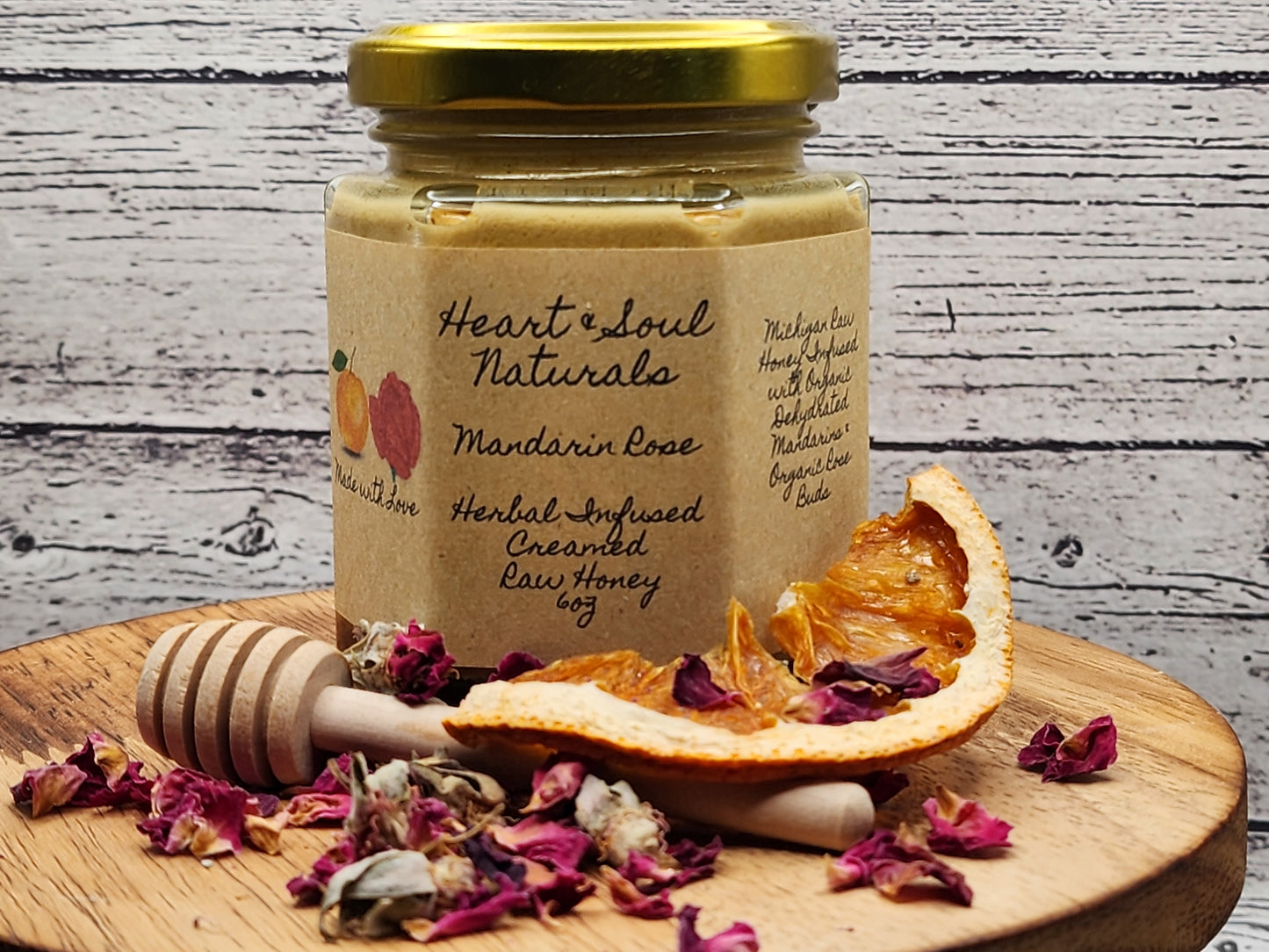 Mandarin Rose Infused & Creamed Raw Honey